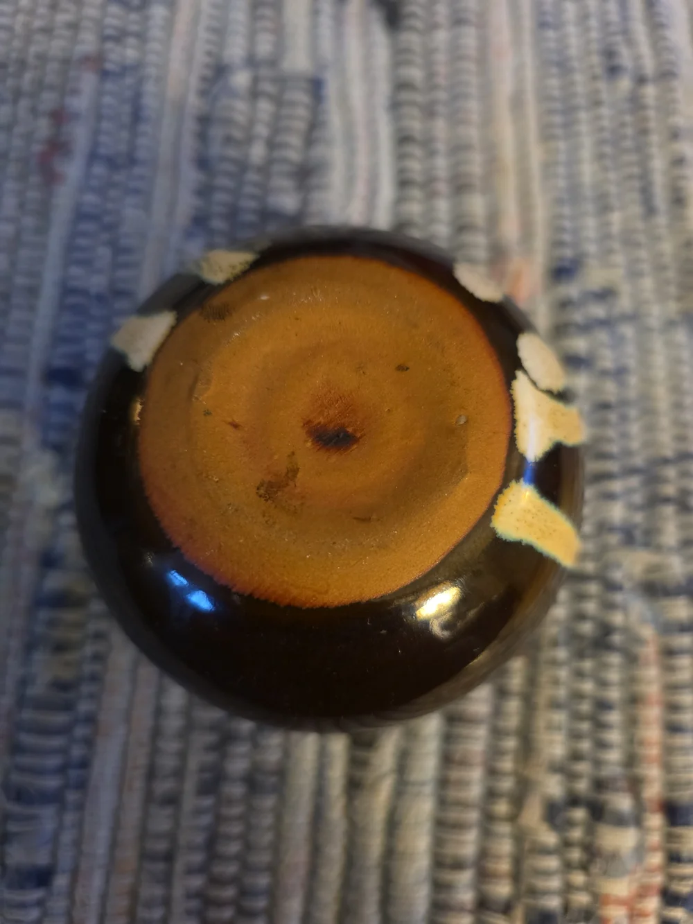 Handcrafted Brown and Yellow Glazed Ceramic Bud Vase
